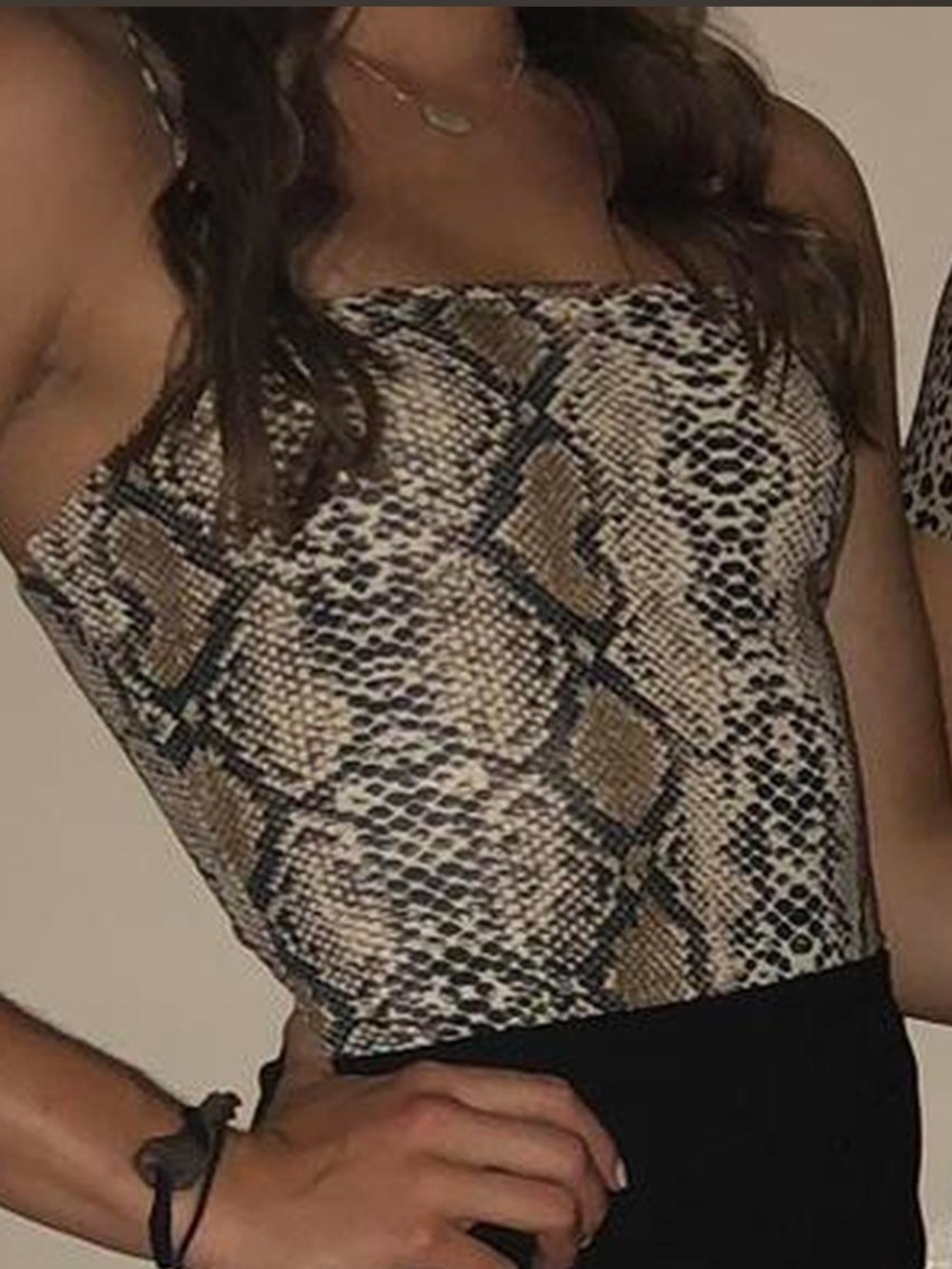 Windsor Beige and Black Snake-Print Cami